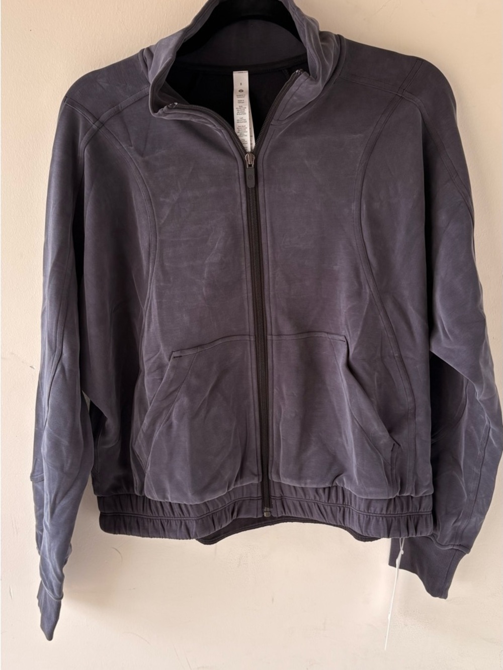 lululemon brushed softstreme funnel neck zip up Charcoal NWT Jacket SIZE 8 - Picture 5 of 8